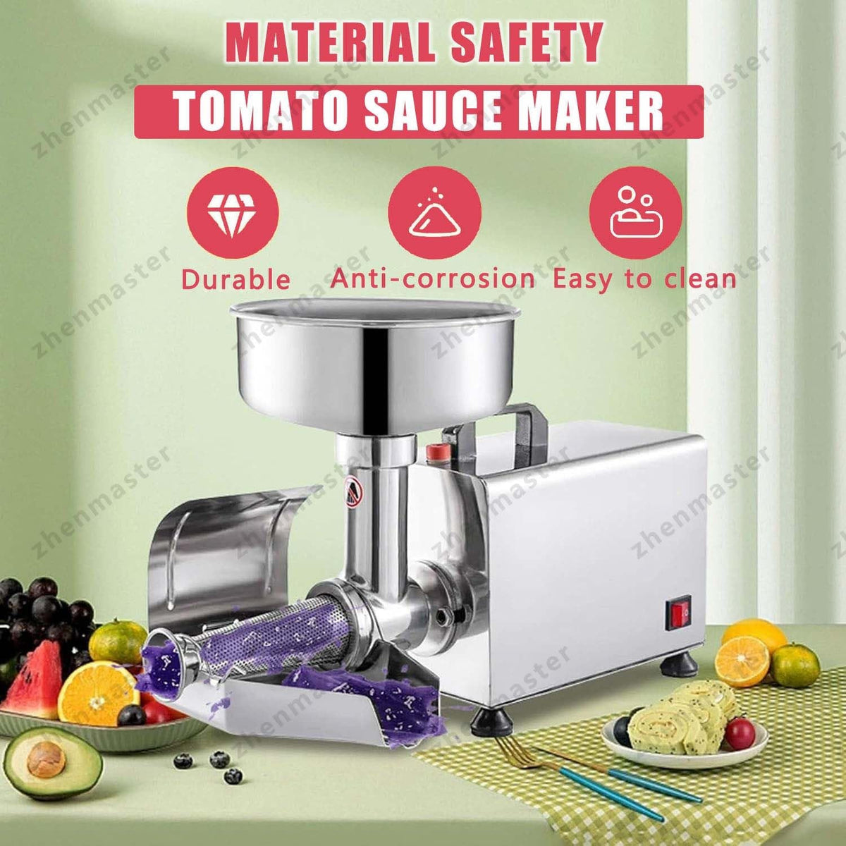 450W Stainless Steel Electric Tomato Strainer and Sauce Maker C900587