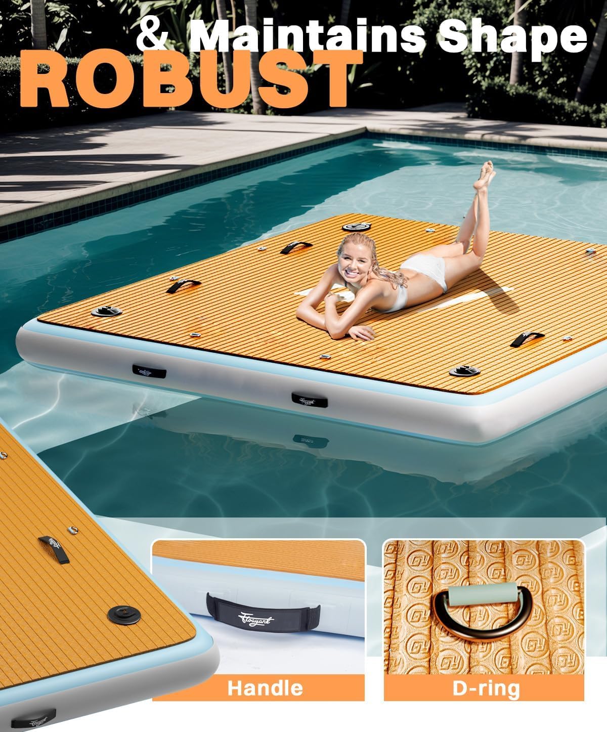 7×7' Inflatable Floating Dock with Ladder D6500