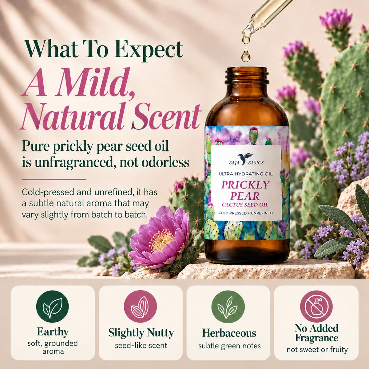 Organic Cold-Pressed Prickly Pear Seed Oil 1 oz C86141