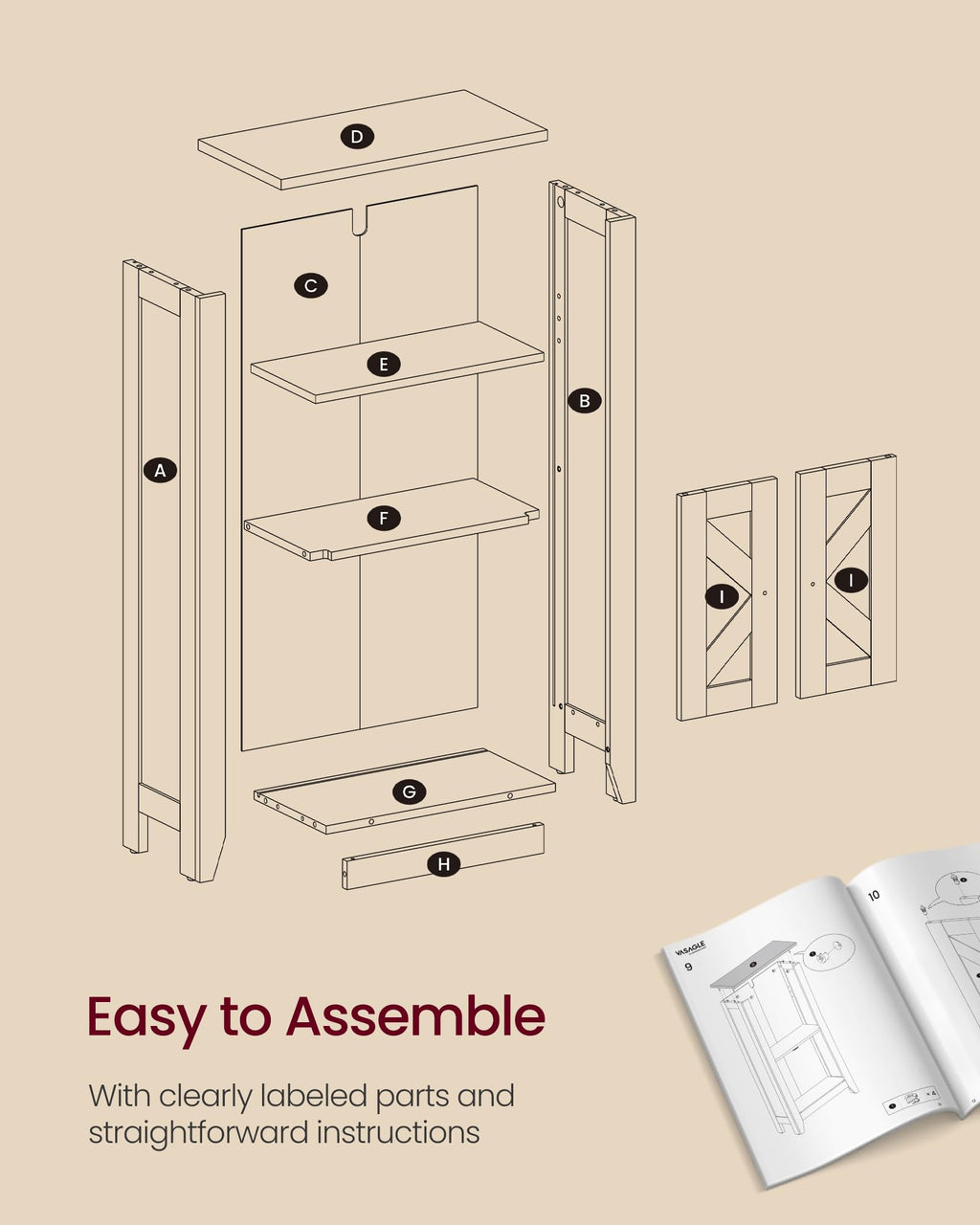 Farmhouse Storage Cabinet with 2 Barn Doors C1271