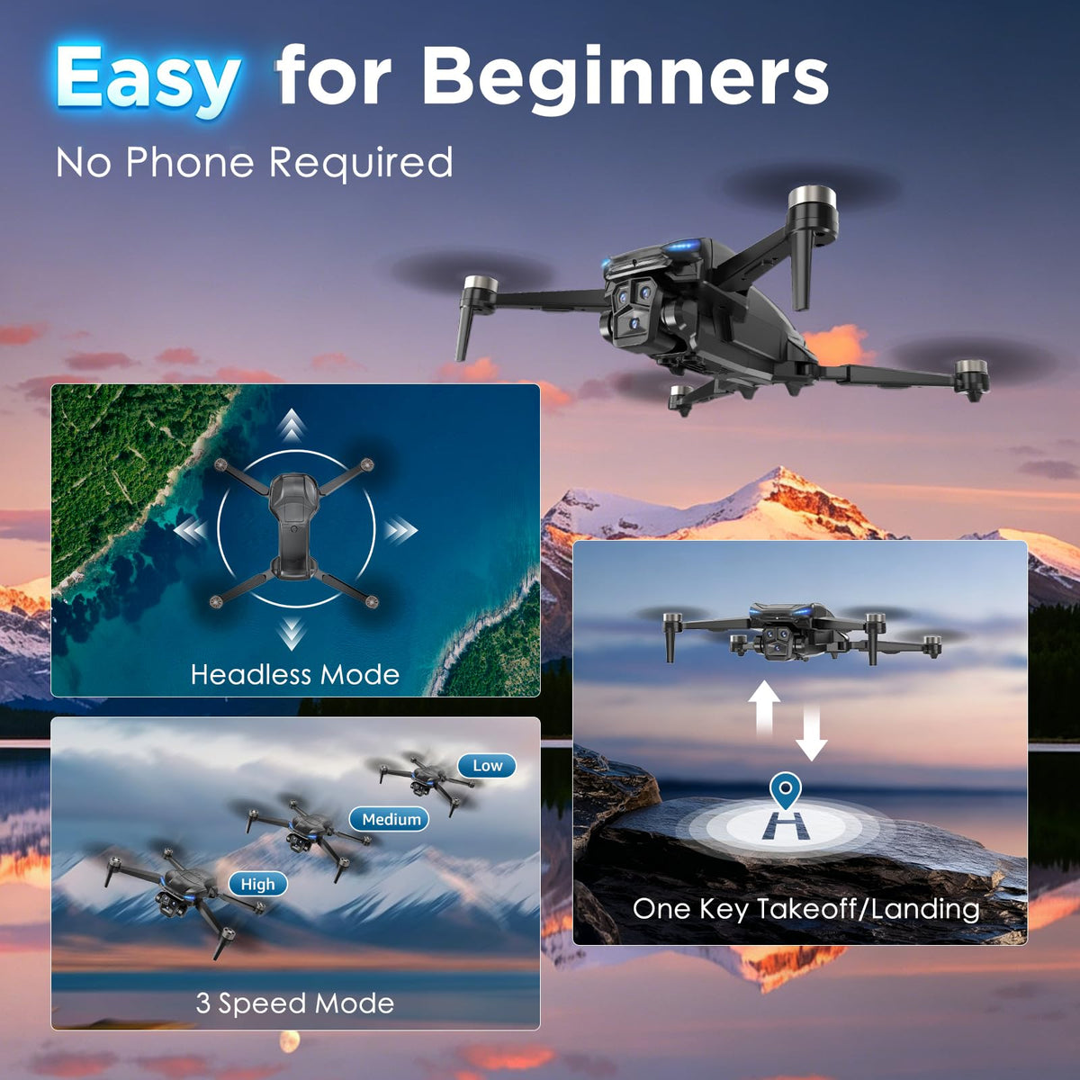 4K Camera GPS Foldable Drone with 4.5” HD Screen Controller A154