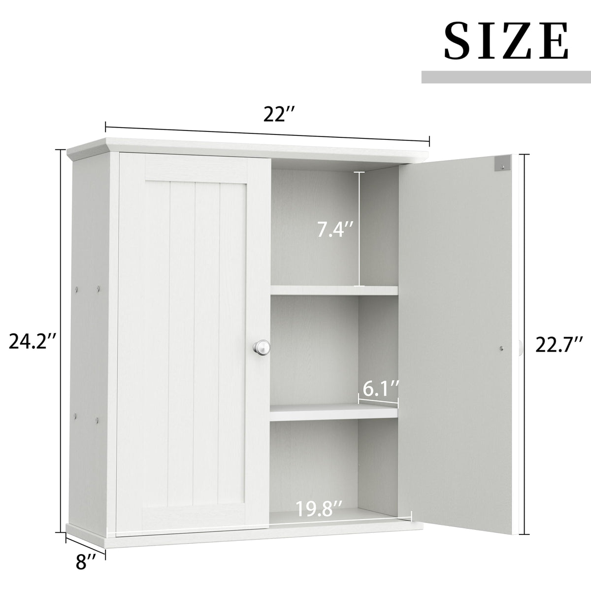 White Bathroom Wall Medicine Cabinet Z623