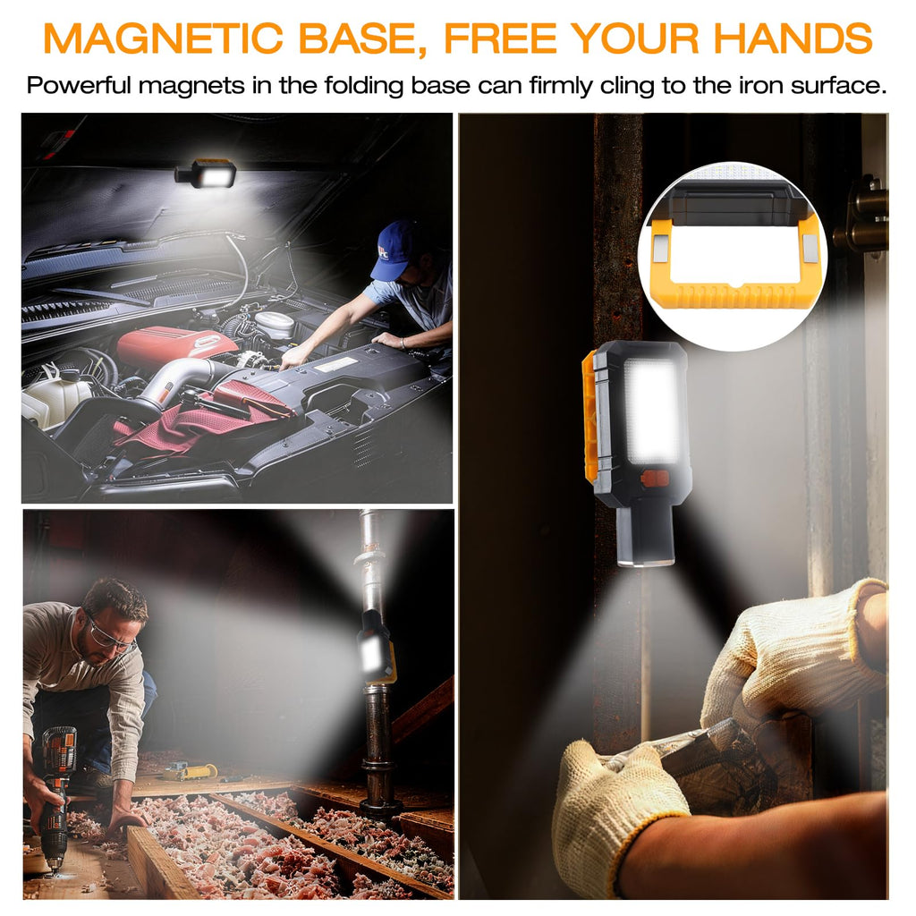 LED Rechargeable Magnetic Work Light 1000 Lumens 5 Mode 1 Pack T4173