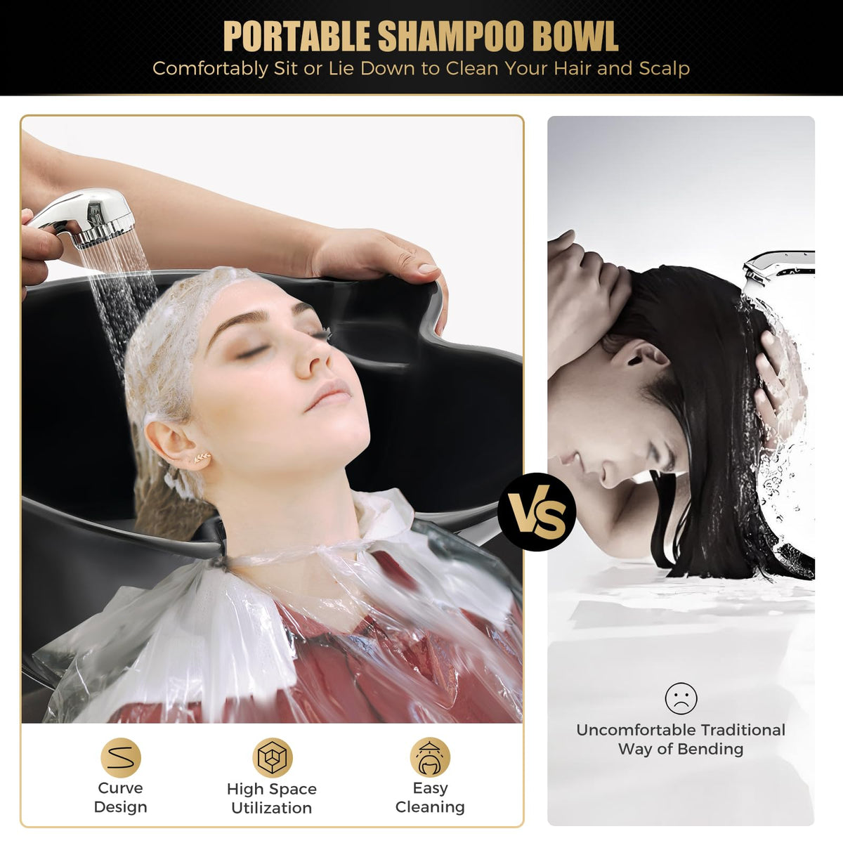 Portable Shampoo Bowl with Water Tank and Electric Pump I13533
