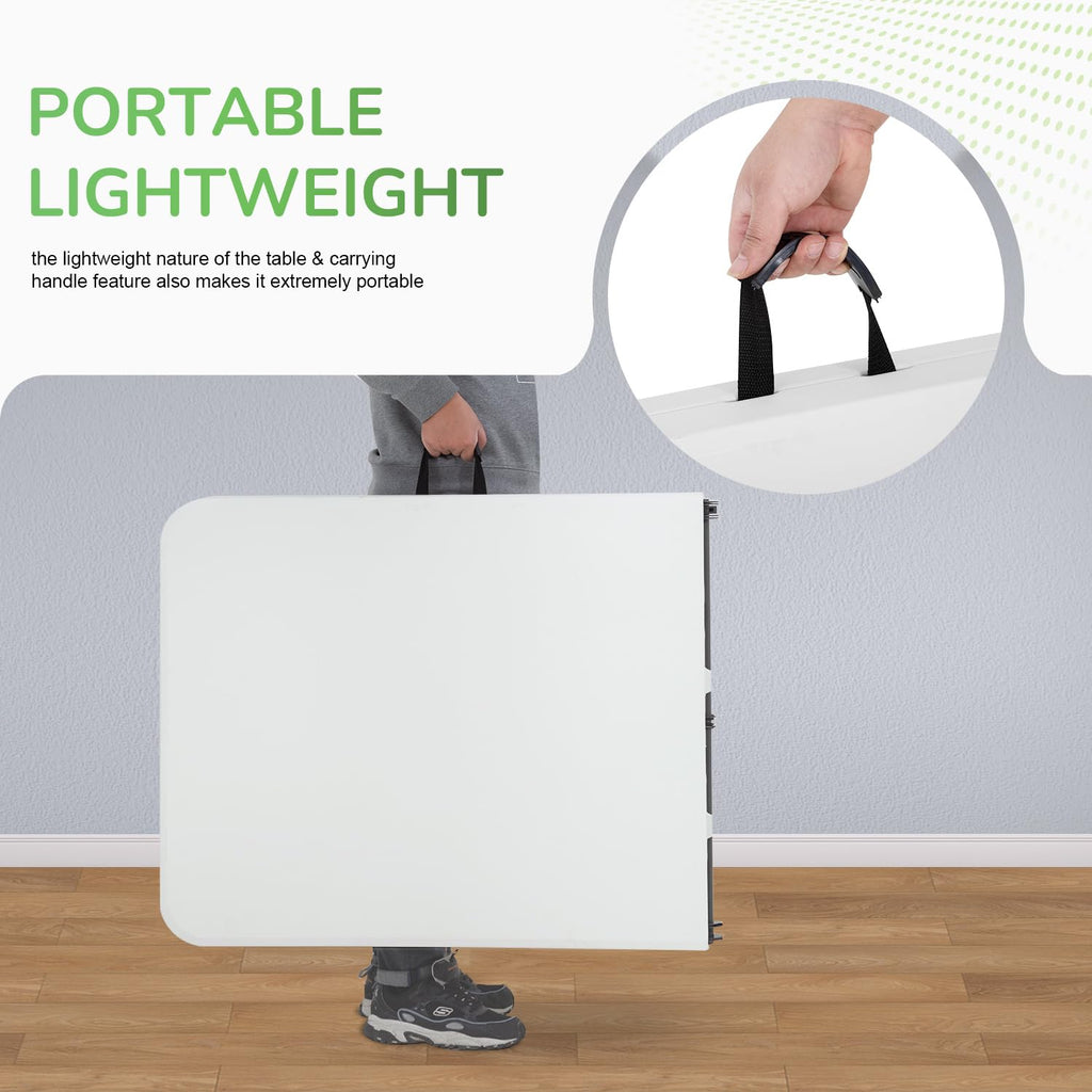6FT White Portable Plastic Folding Table C465