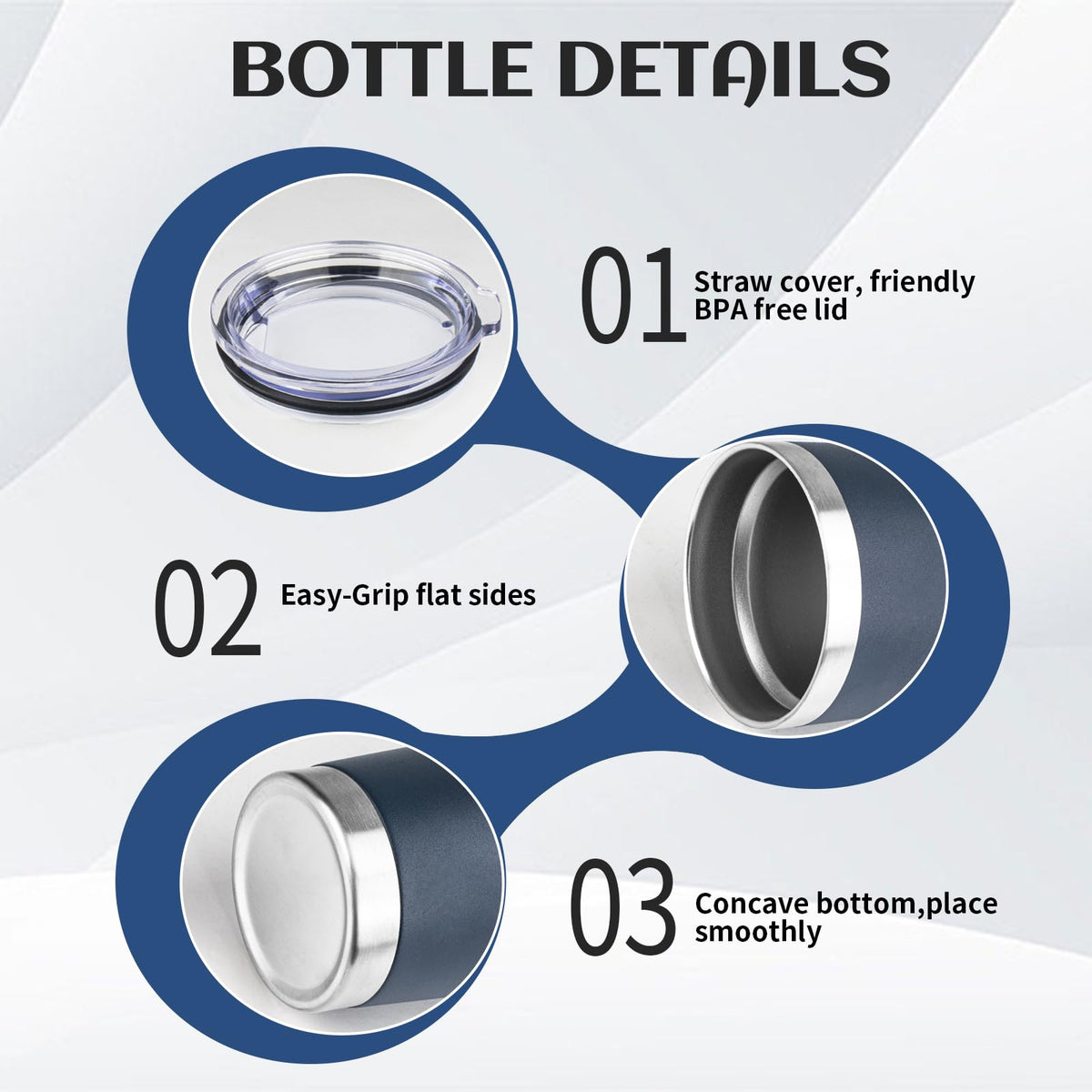 20oz Stainless Steel Travel Coffee Tumbler Navy Blue R101935
