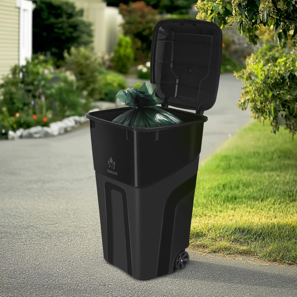 32 Gallon Wheeled Outdoor Garbage Can with Lid F64526