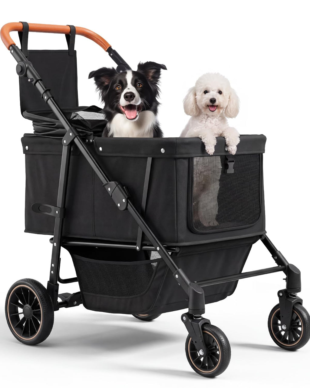 Foldable Ventilated Dog Stroller with Canopy Z49030