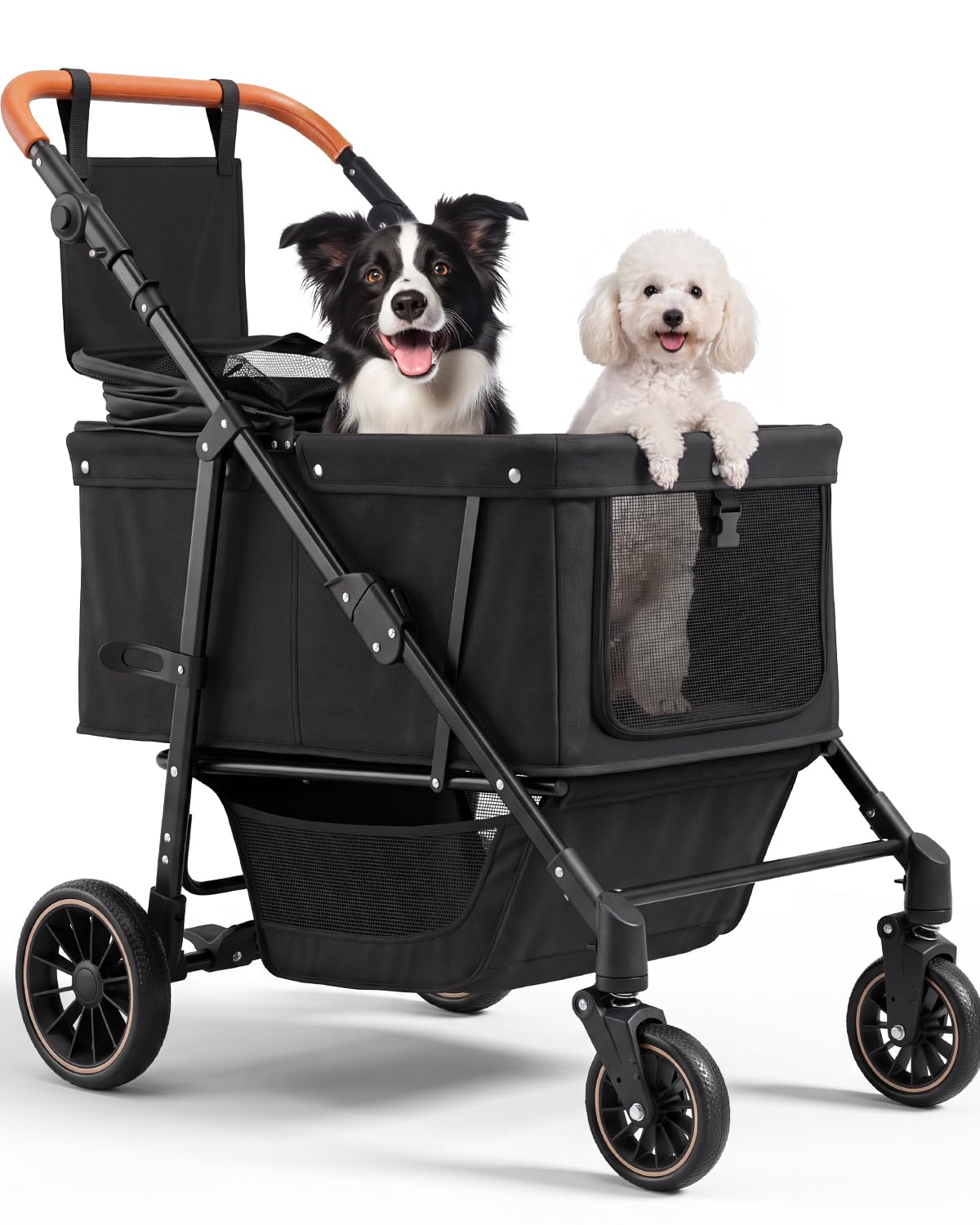 Foldable Ventilated Dog Stroller with Canopy Z49030