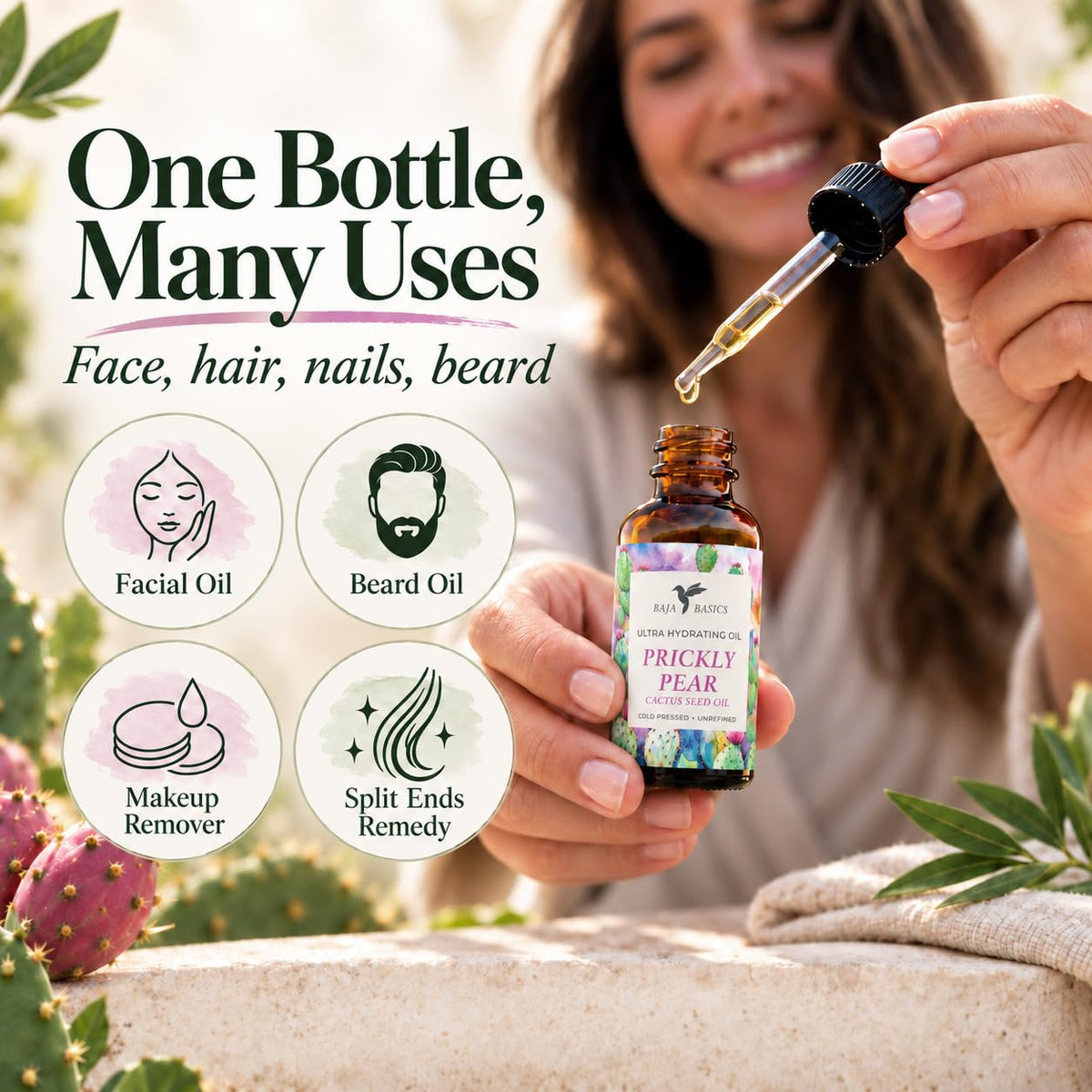Organic Cold-Pressed Prickly Pear Seed Oil 1 oz C86141