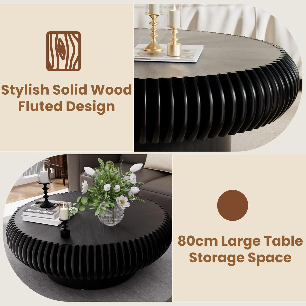 Black Round Coffee Table Z473624