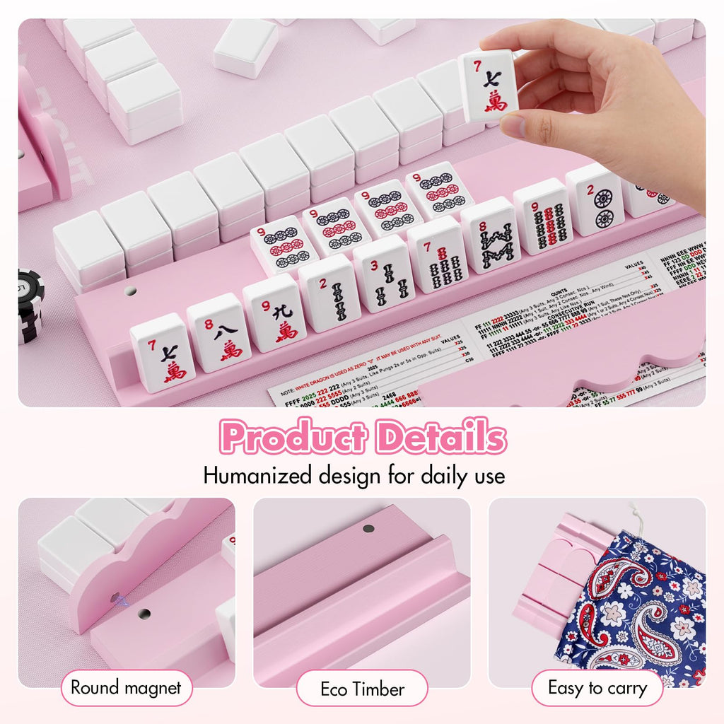 Wooden Mahjong Racks with Pushers Y8901
