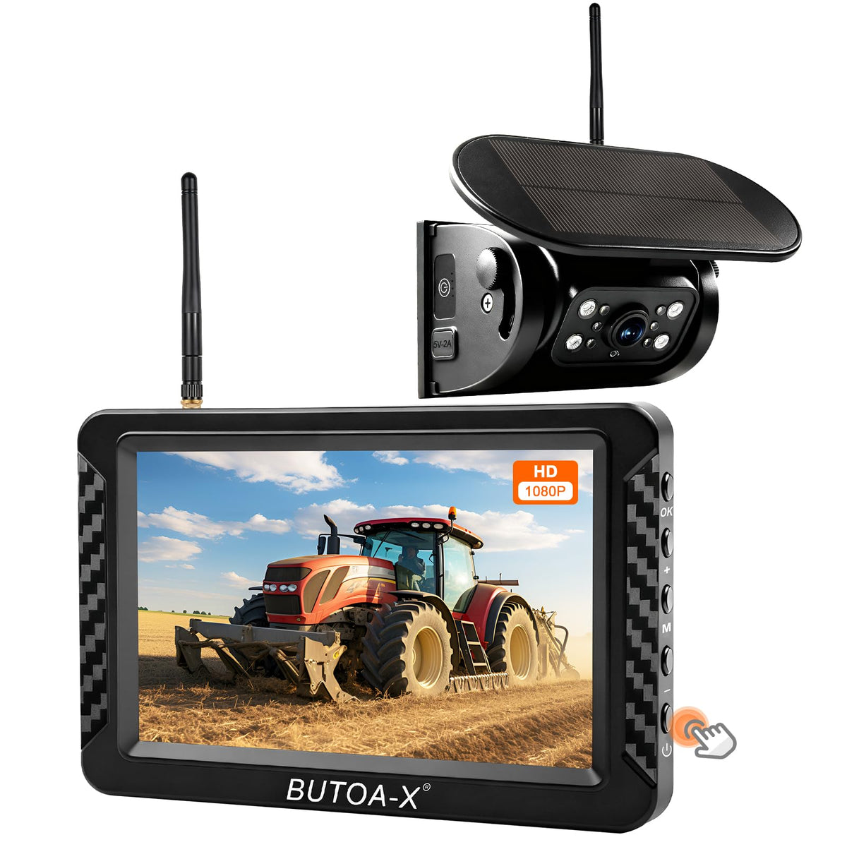 Magnetic Solar Wireless Backup Camera with 5" HD Monitor M3639