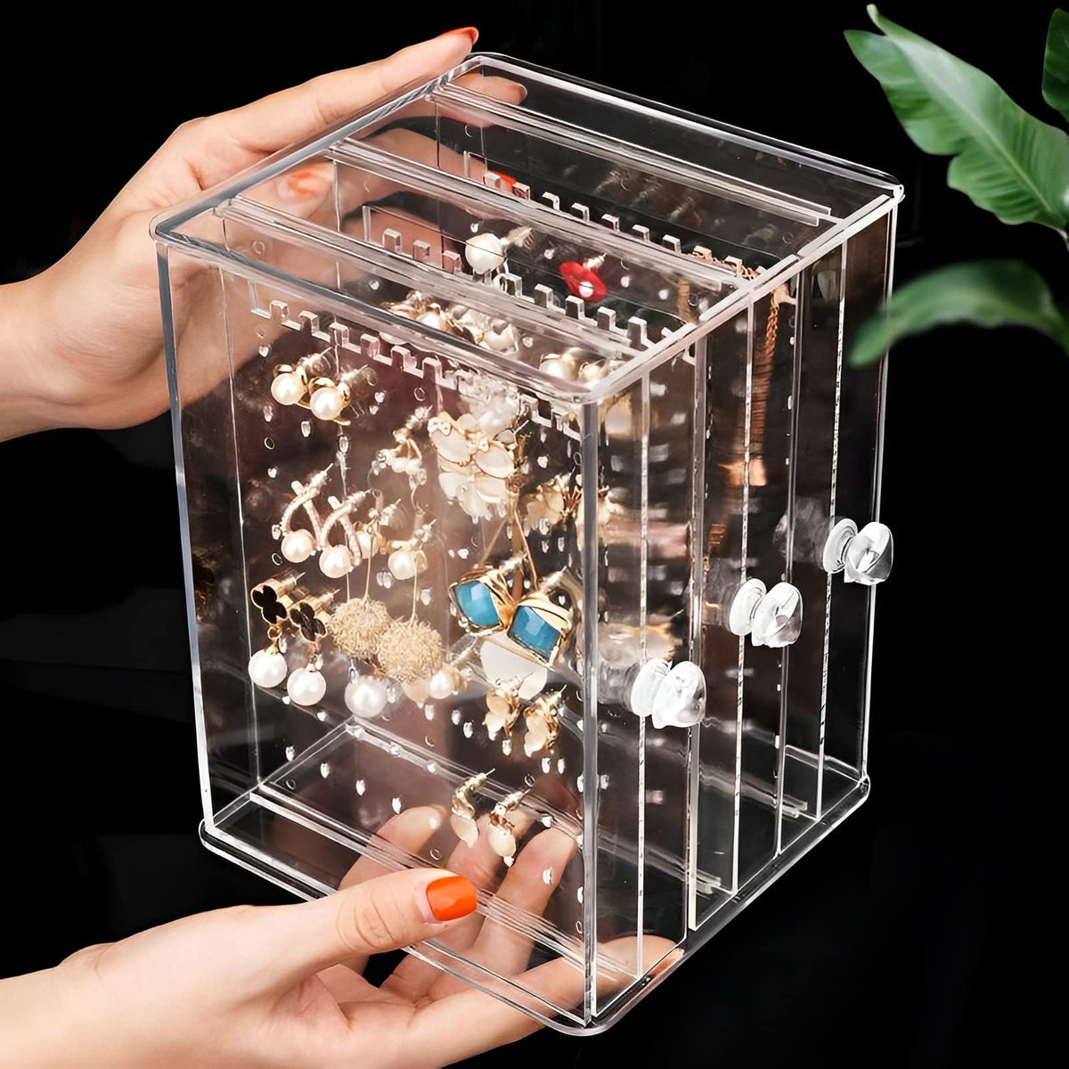 Clear Acrylic 3 Vertical Drawer Jewelry Storage Box S72758