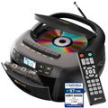Black CD Cassette Player Boombox with Bluetooth and AM FM Radio J47158