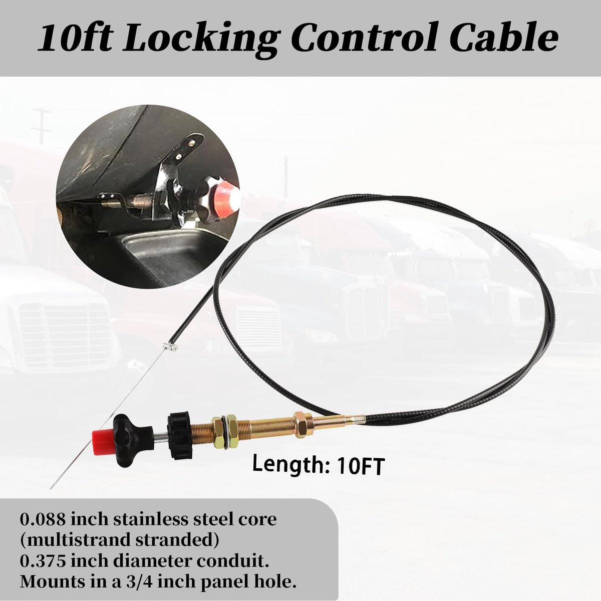 10FT Adjustable Locking Control Cable O201210