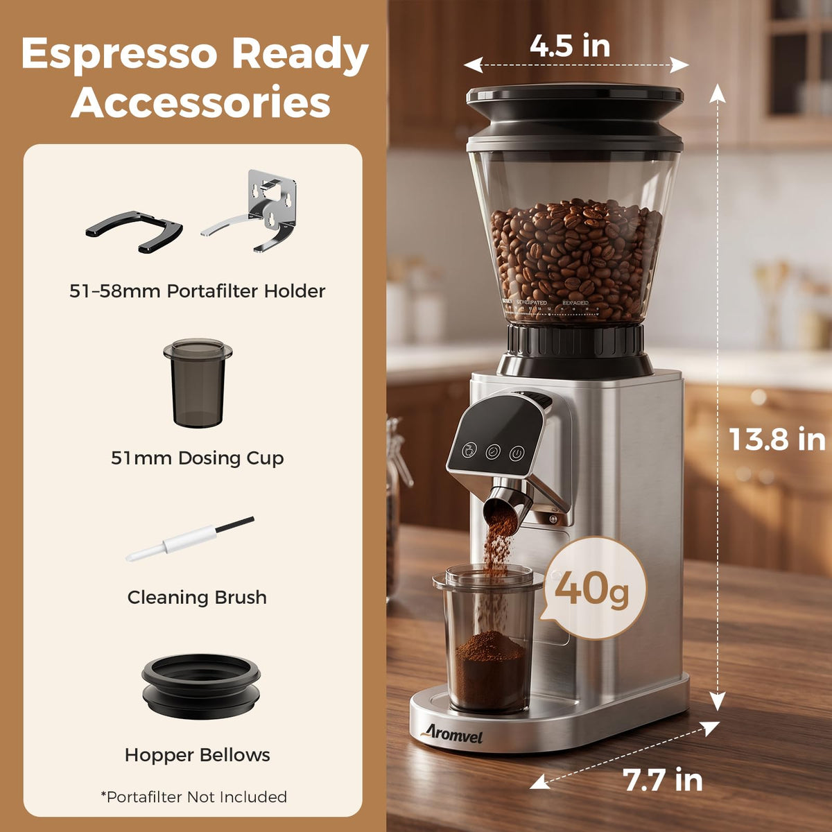 Conical Burr Coffee Grinder with 48 Settings A5756