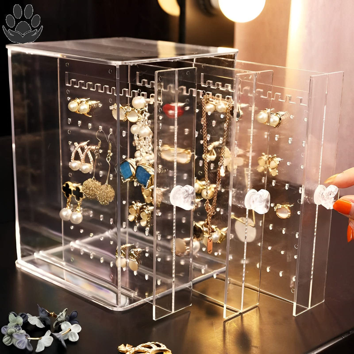 Clear Acrylic 3 Vertical Drawer Jewelry Storage Box S72758