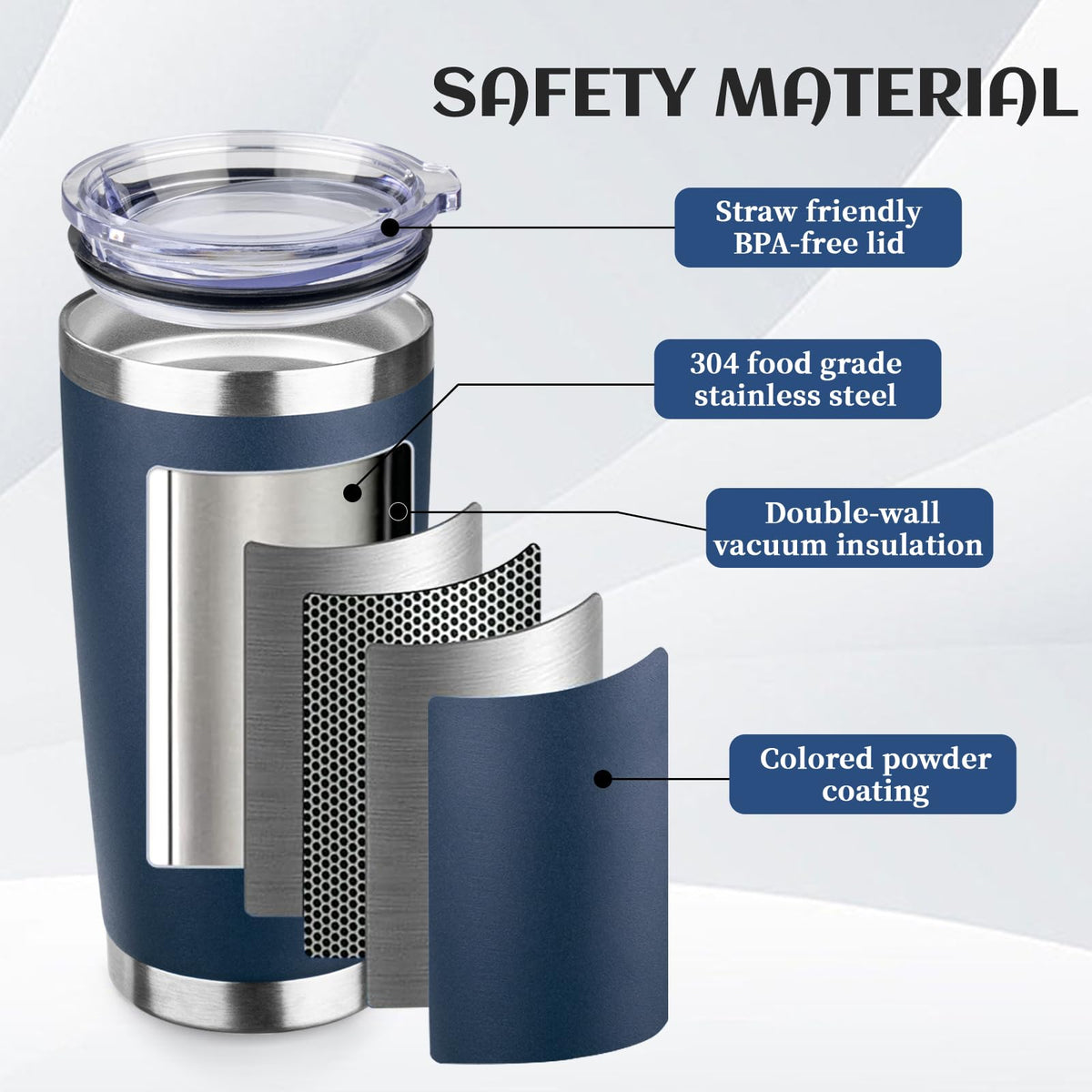 20oz Stainless Steel Travel Coffee Tumbler Navy Blue R101935