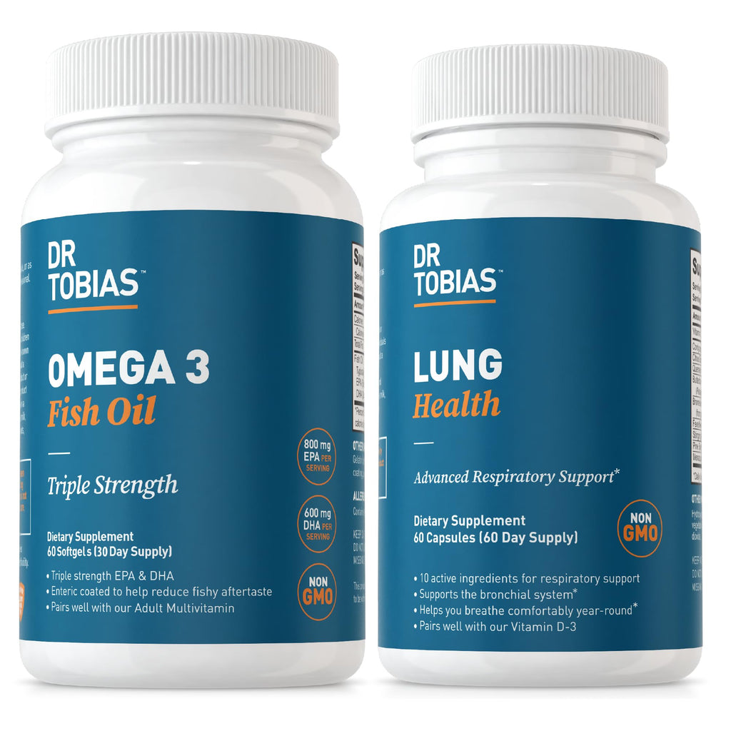 Omega 3 Fish Oil & Lung Health Supplements, 60 Capsules Z62285