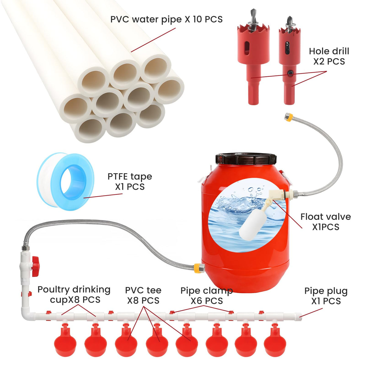 Automatic Chicken Waterer 8 Cups U892149