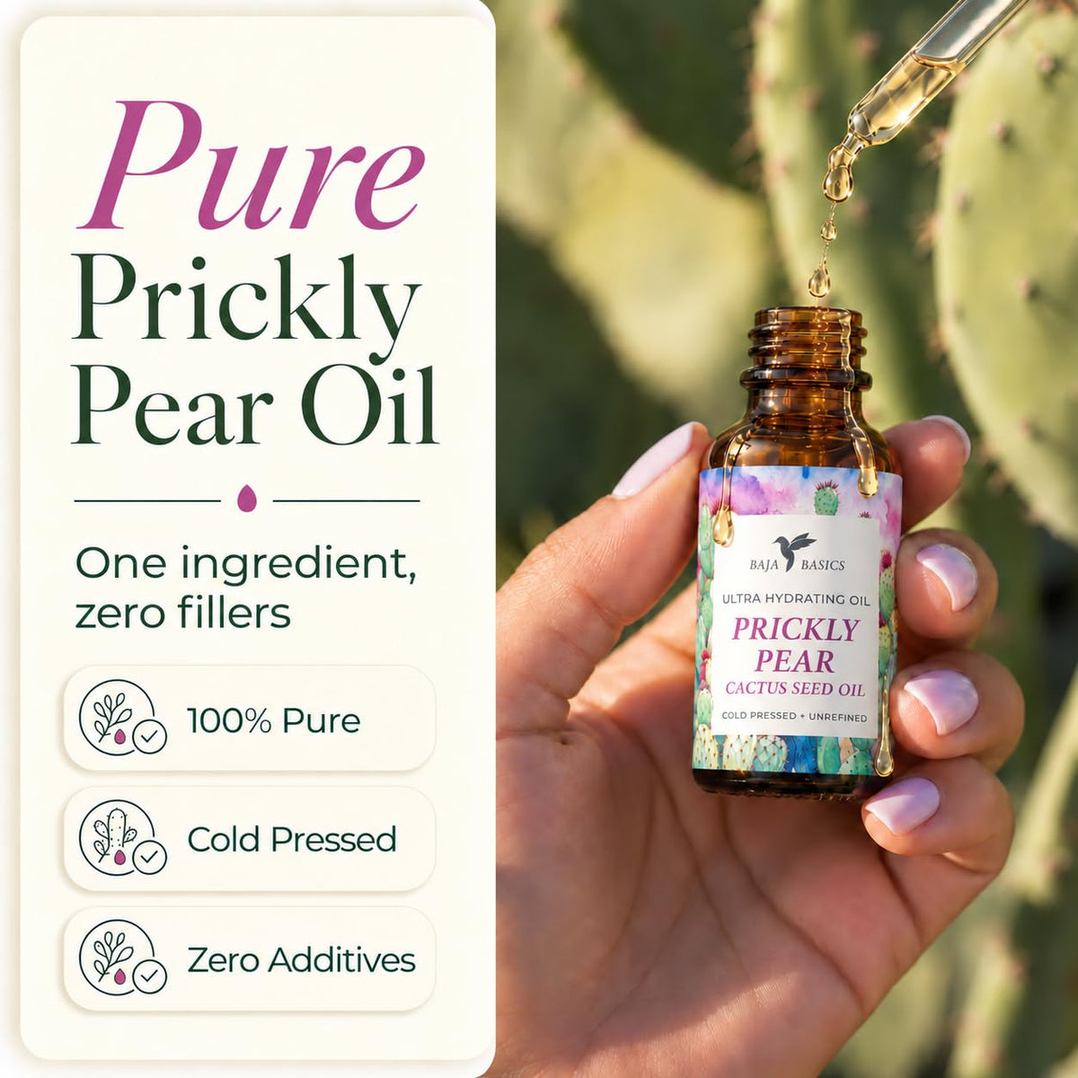 Organic Cold-Pressed Prickly Pear Seed Oil 1 oz C86141