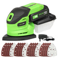 Cordless Detail Sander 2.0Ah Battery, 20 Pcs Sandpapers M372060