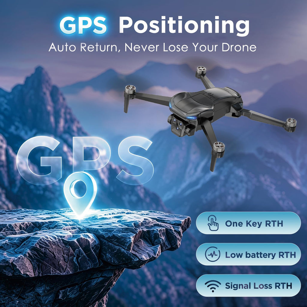 4K Camera GPS Foldable Drone with 4.5” HD Screen Controller A154