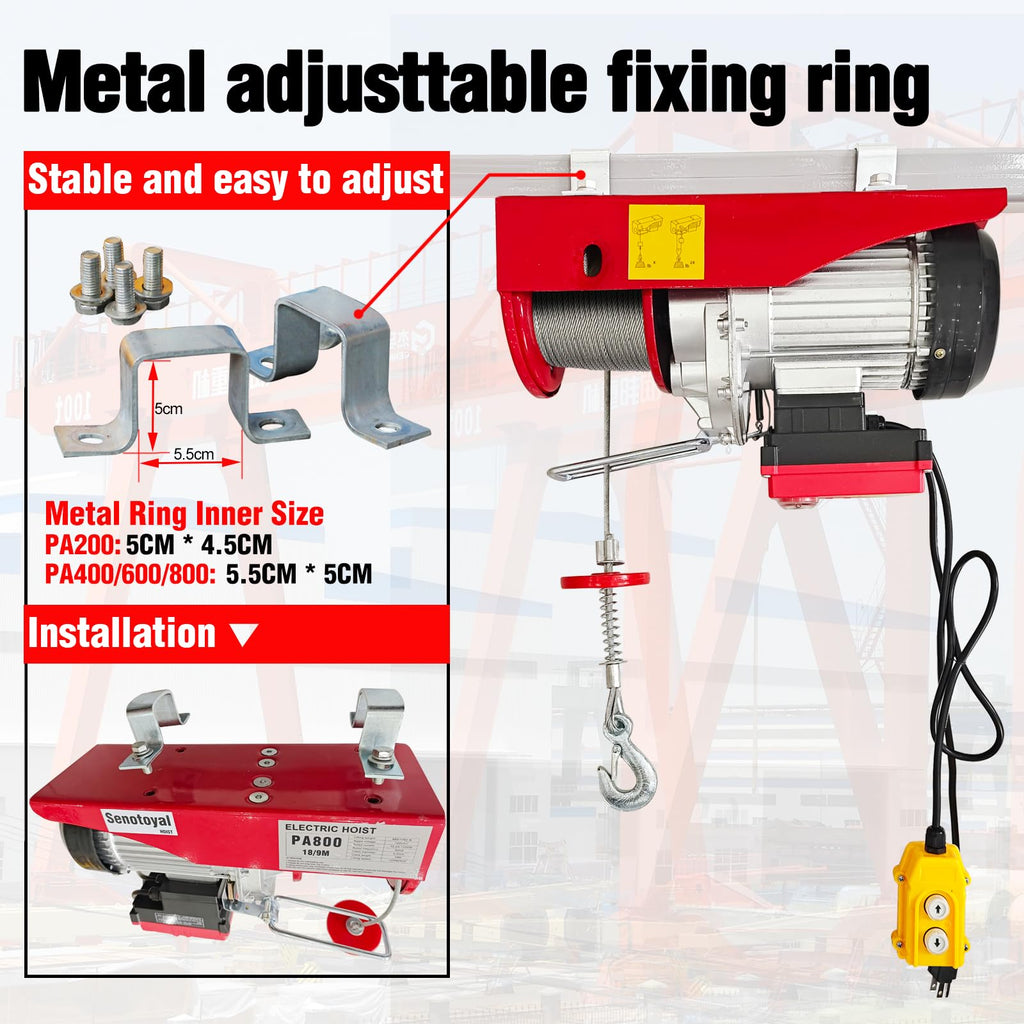 880lbs Electric Hoist Winch with Wireless Control H363924