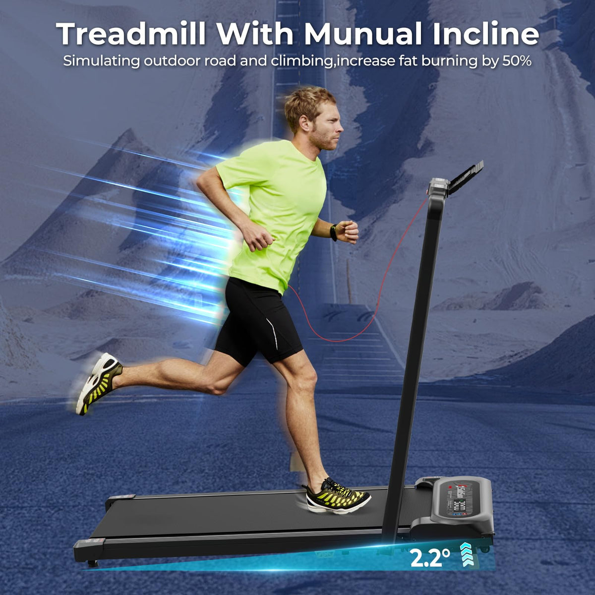 2 in 1 Folding Treadmill with Handle Bar X6451