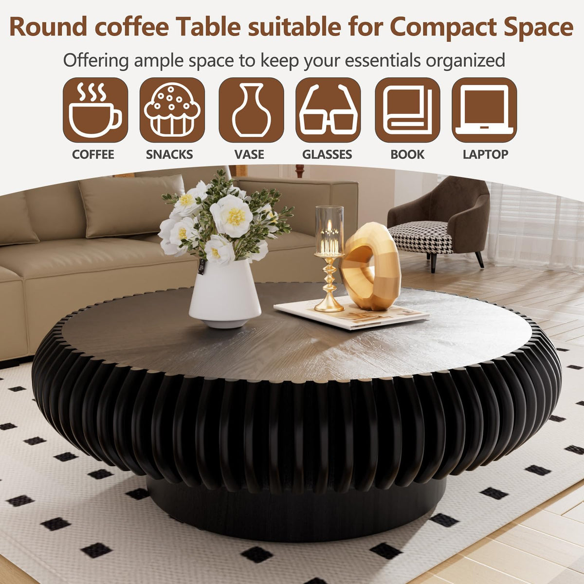 Black Round Coffee Table Z473624