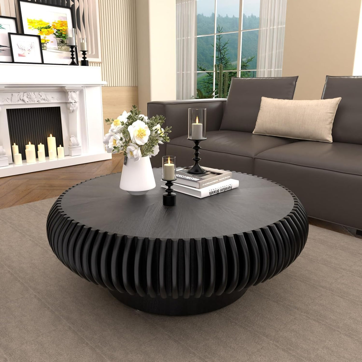 Black Round Coffee Table Z473624