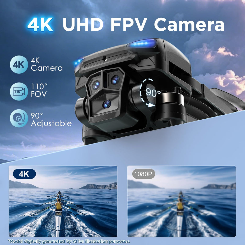 4K Camera GPS Foldable Drone with 4.5” HD Screen Controller A154