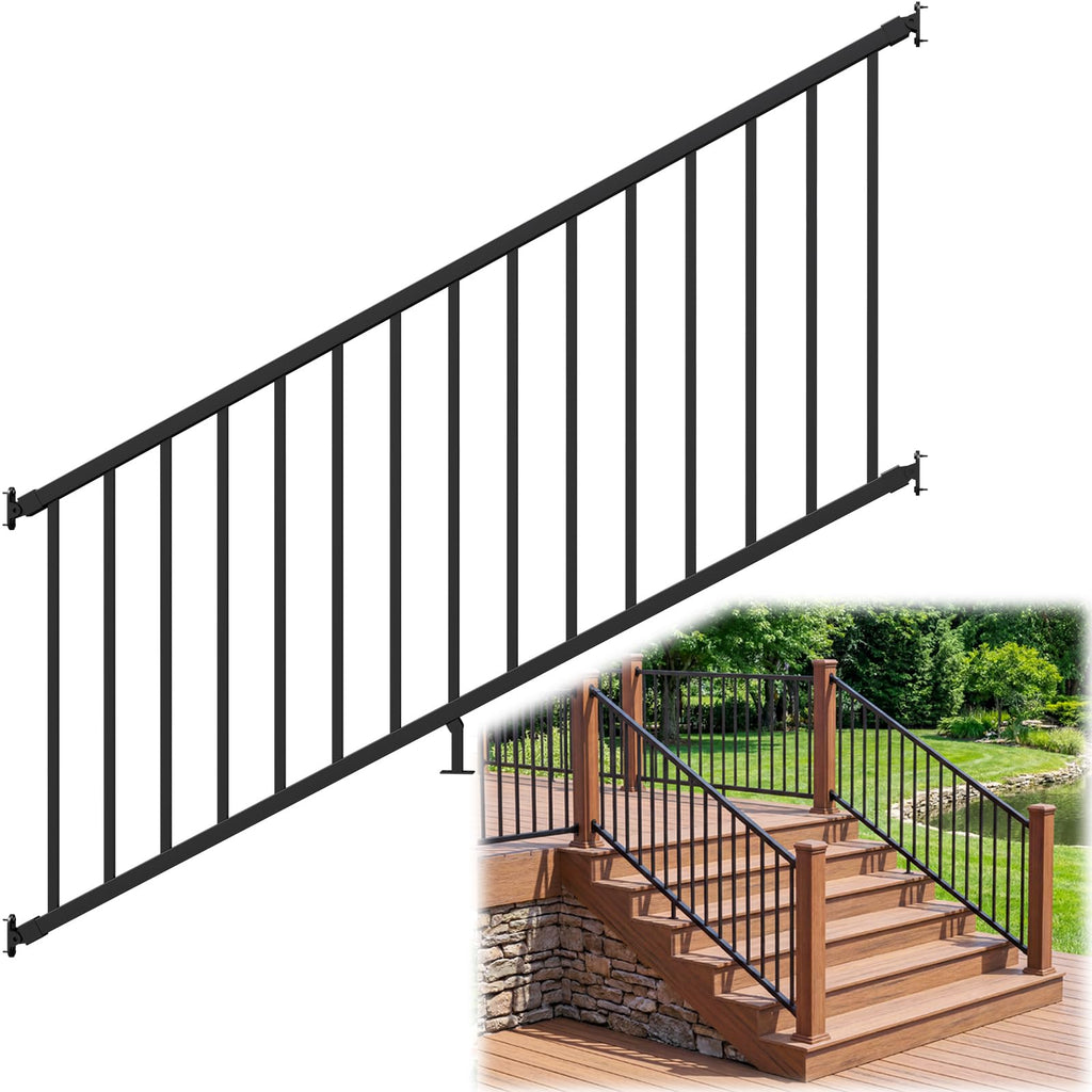 6 ft W Real Aluminum Stair Railing Kit S914