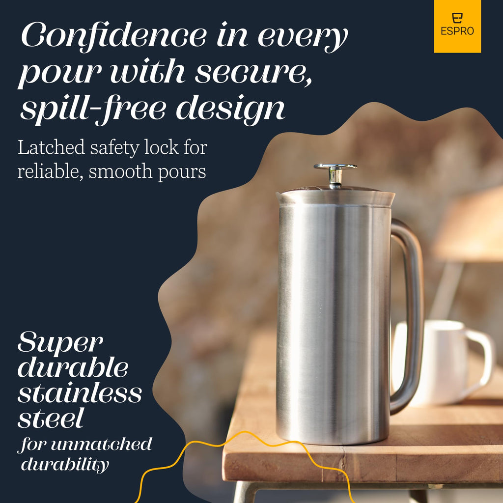 18oz Brushed Stainless Steel French Press C8841
