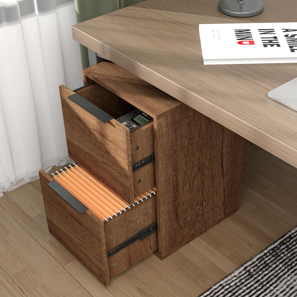 2 Drawer Wood File Cabinet with Hanging Bars V318
