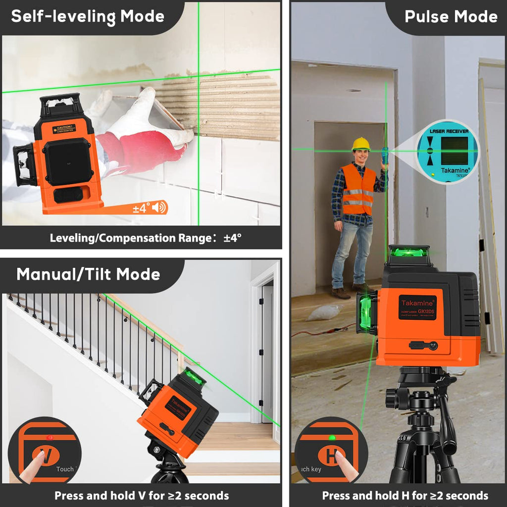 Self Leveling 3D Green Laser Level O7556