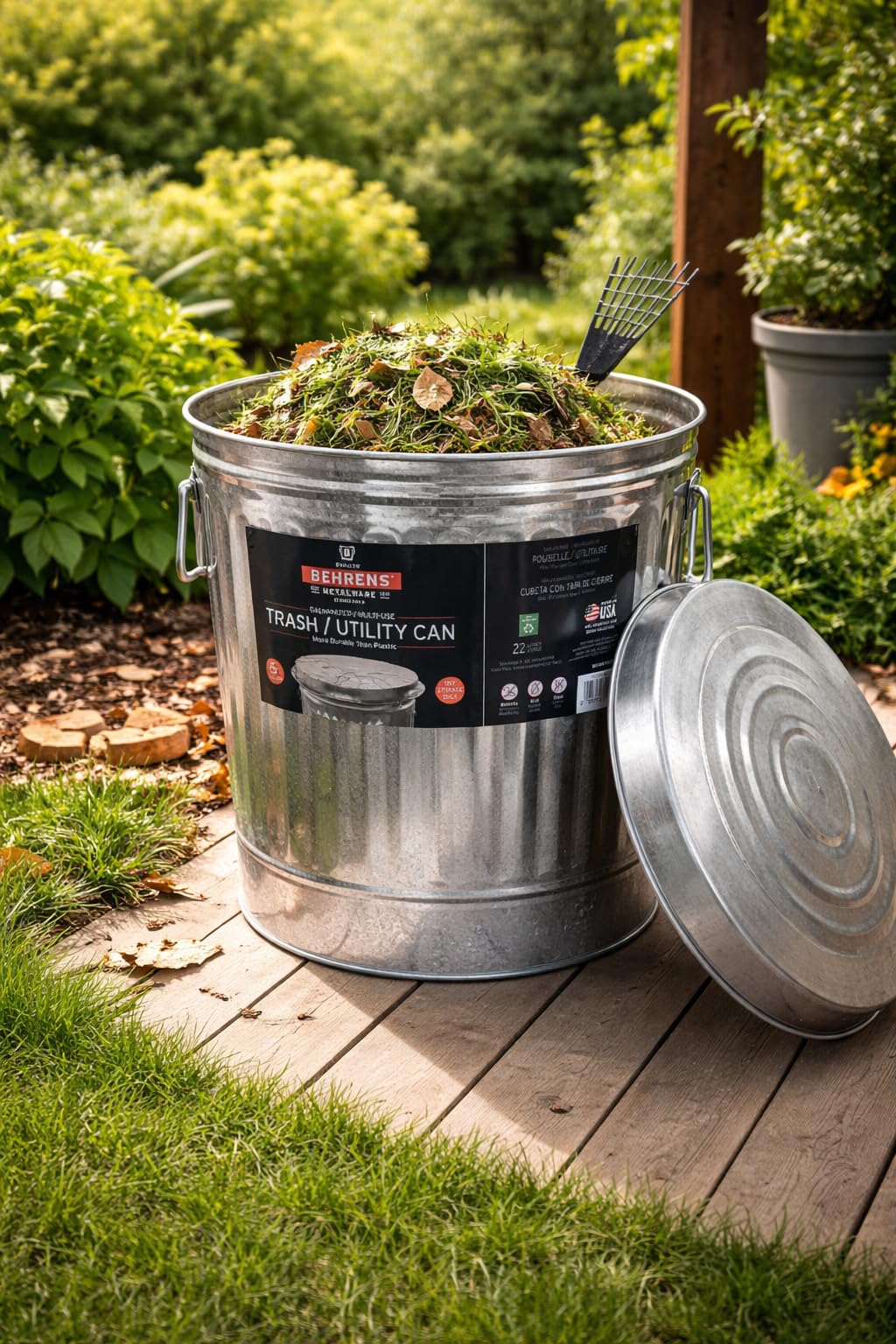 6 Gallon Galvanized Trash Can T445723