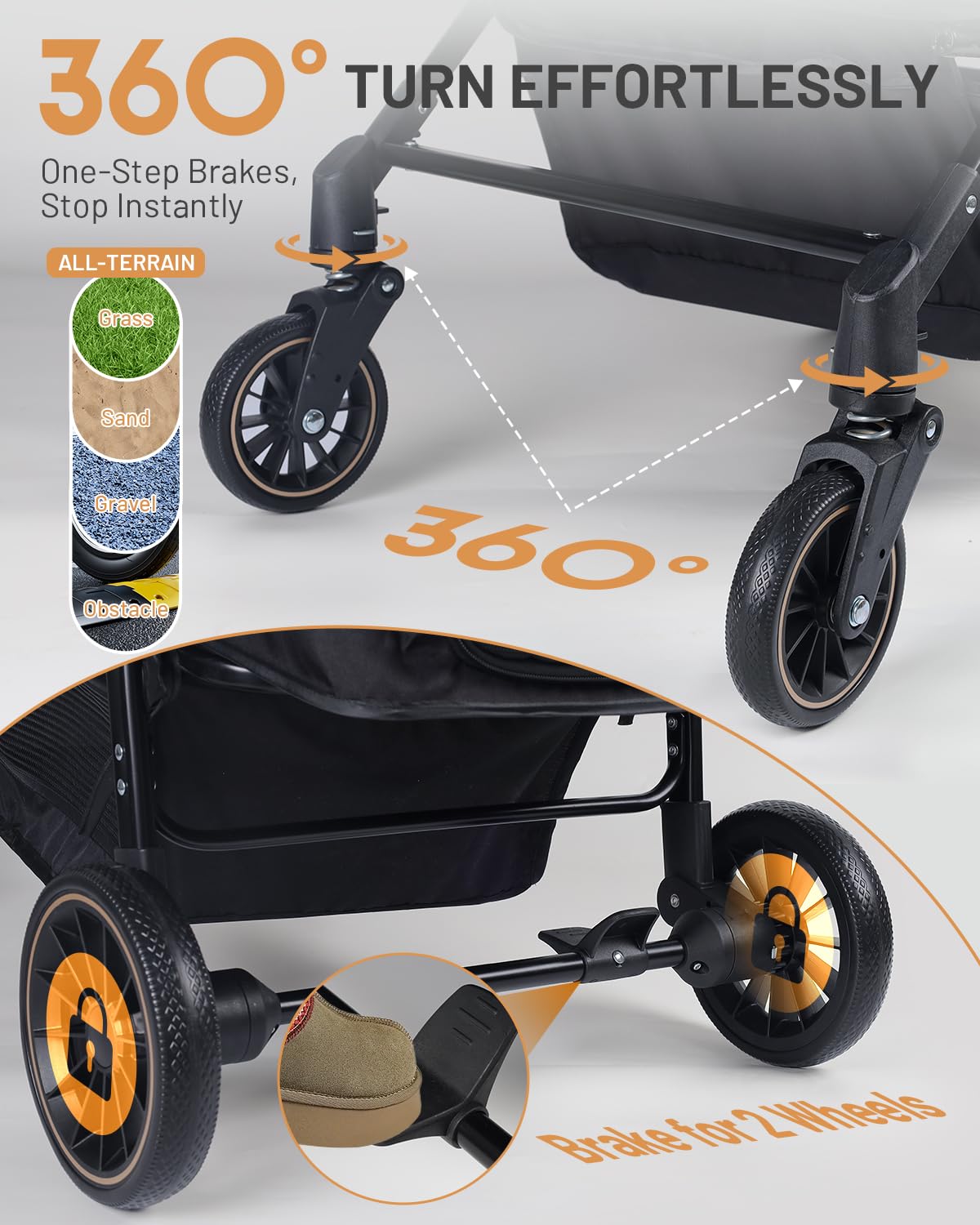 Foldable Ventilated Dog Stroller with Canopy Z49030