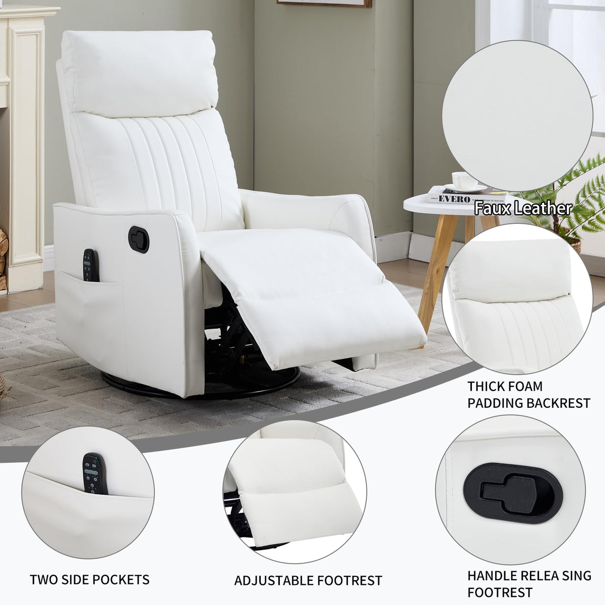 High Back Massage Recliner with Heat M98983