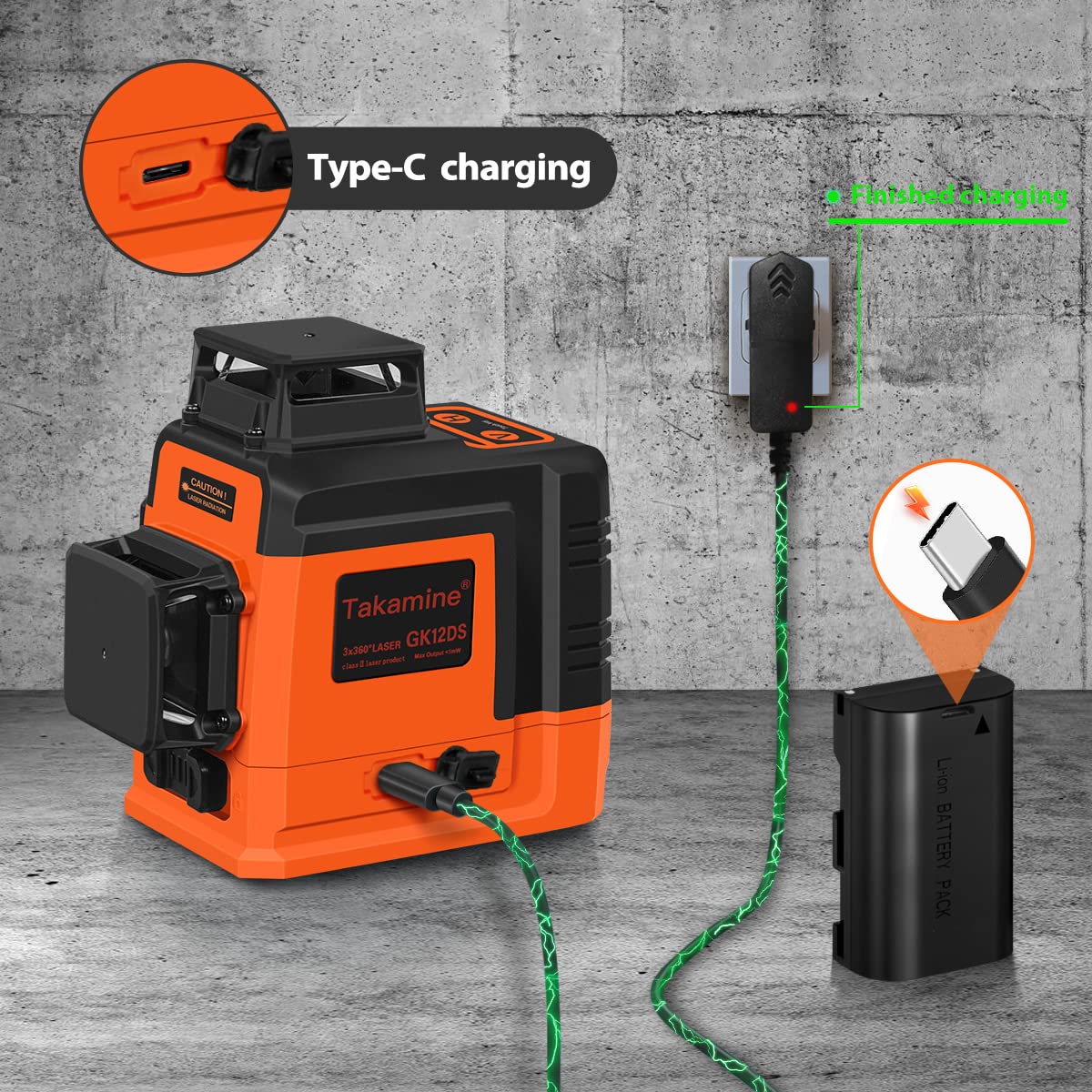 Self Leveling 3D Green Laser Level O7556