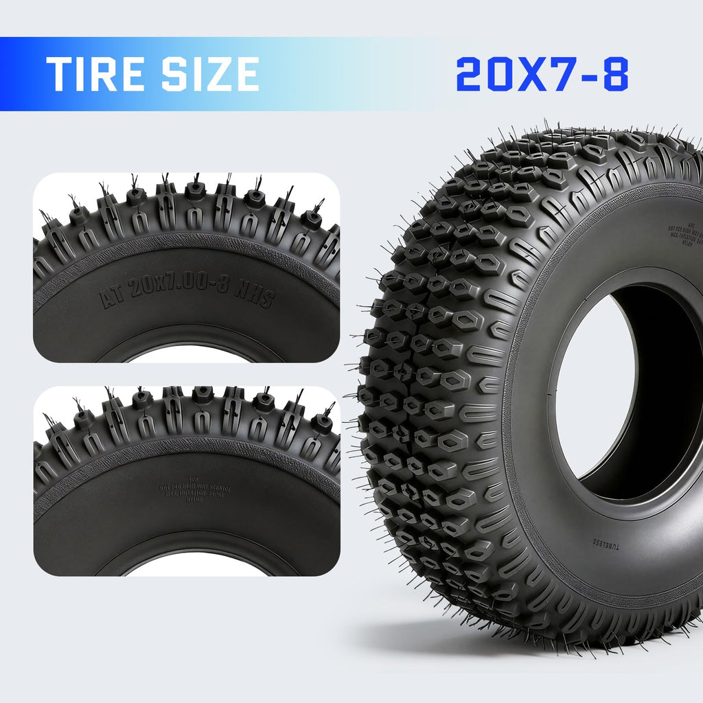 Set of 2 20x7-8 All-Terrain Tires V3175