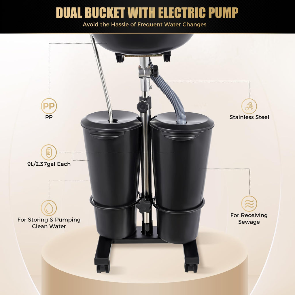 Portable Shampoo Bowl with Water Tank and Electric Pump I13533