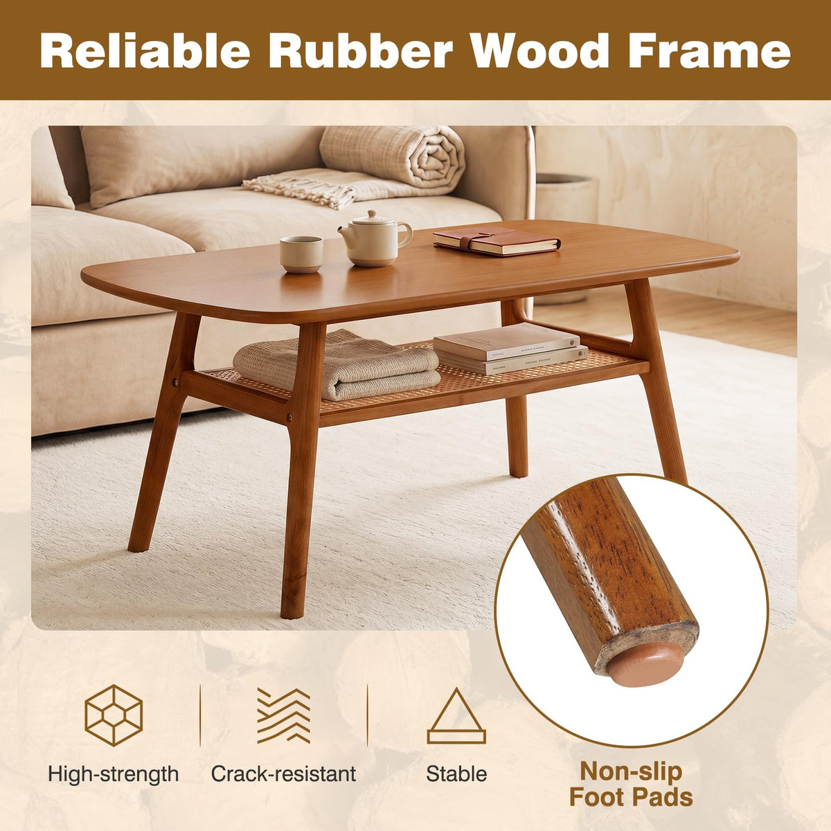 Rattan Wood Coffee Table R40540
