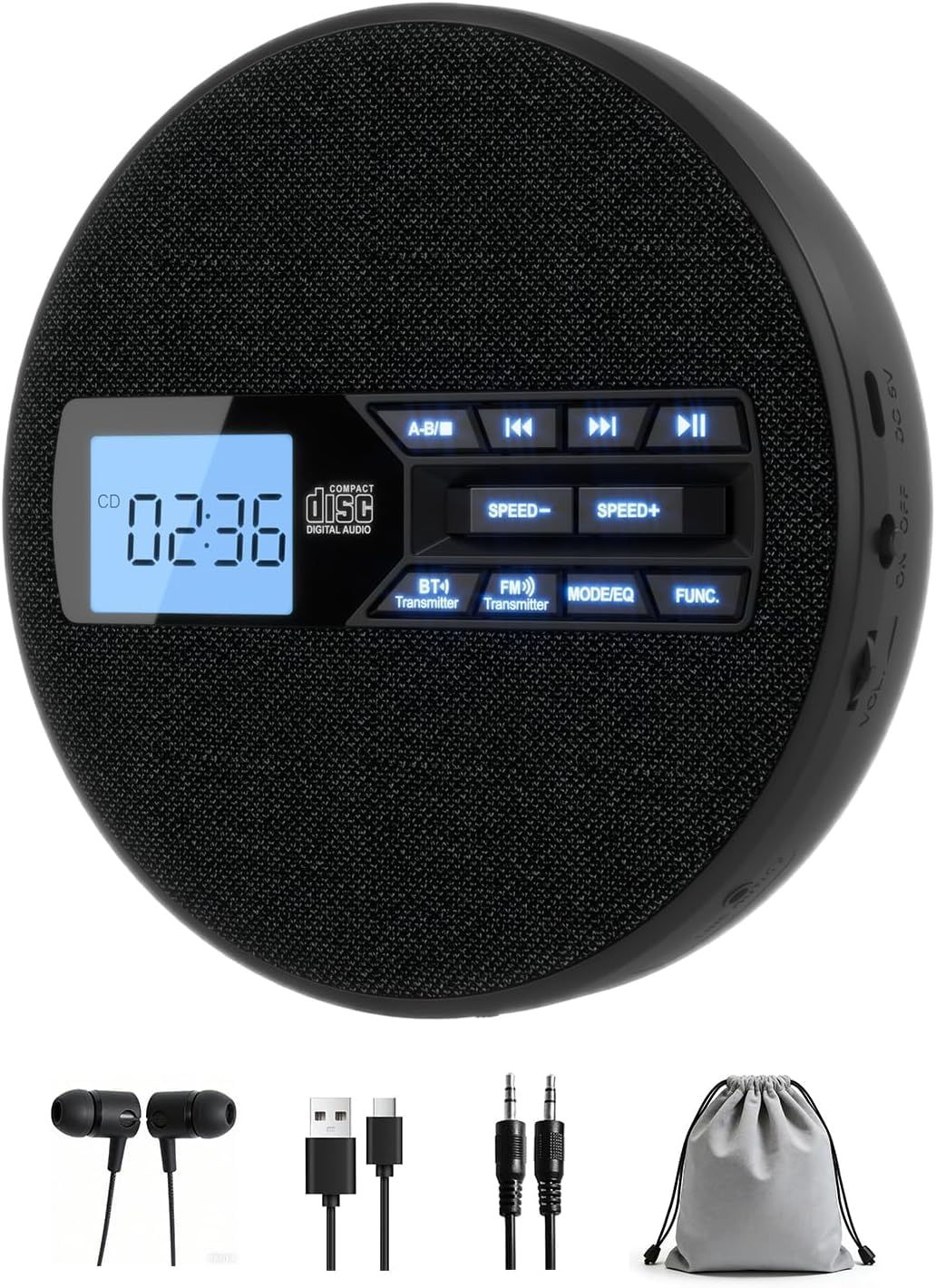 Portable CD Player with Bluetooth & FM Transmitter Z87269