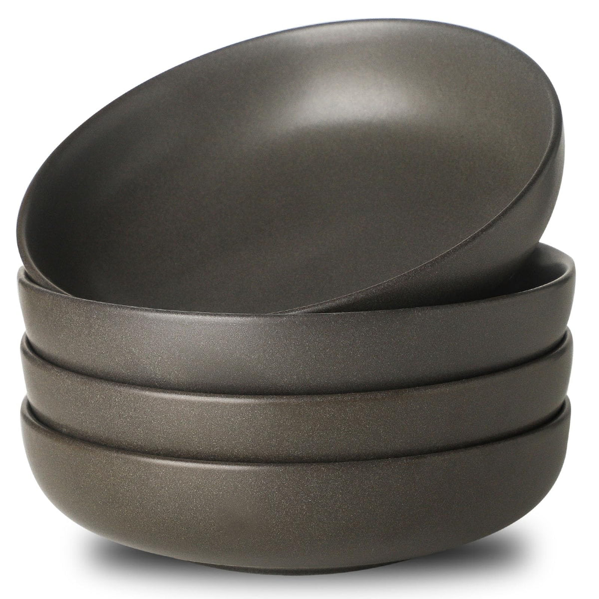 34 oz Stoneware Pasta Bowls Set of 4, Matte Black G562406
