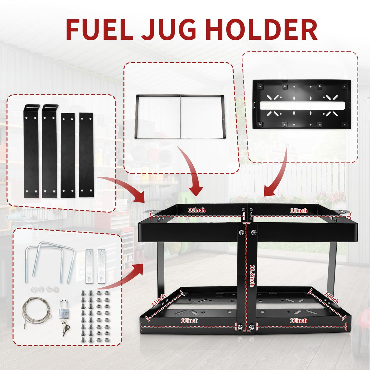 Black Fuel Jug Holder H47138