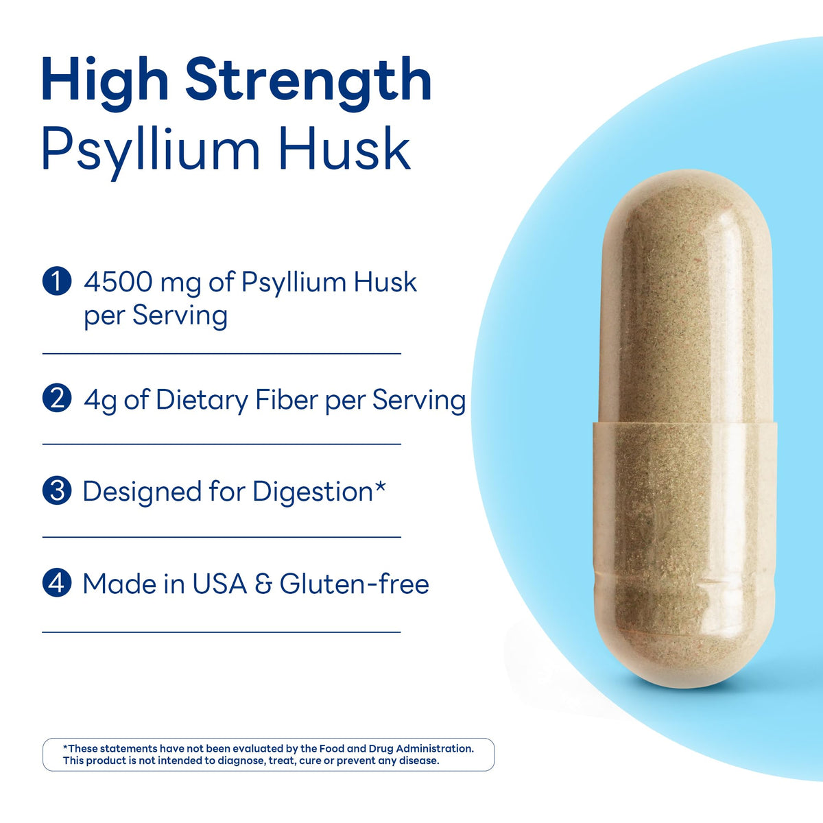 Psyllium Husks Capsules 4500 mg 120 Capsules T934217