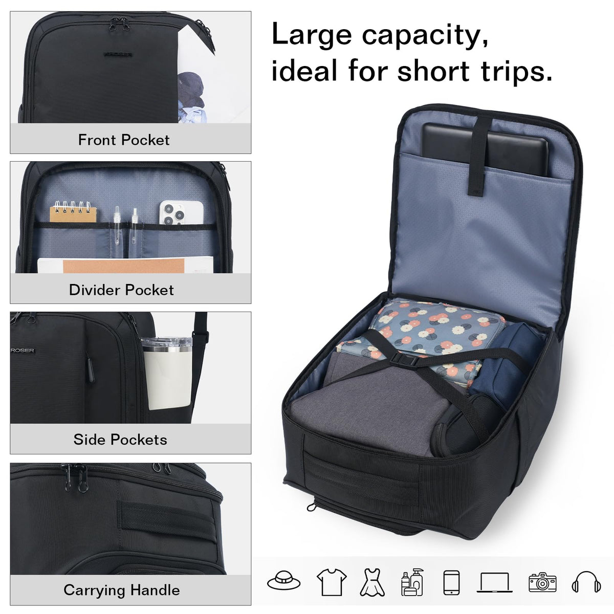 16-inch Underseat Carry On Suitcase Black R27700