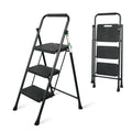 Portable Steel Folding Step Stool, 3-Step, Black V500
